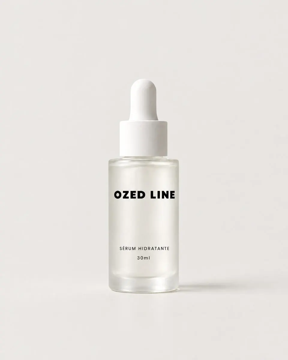 Sérum hidratante Ozed Line en frasco de vidrio con gotero